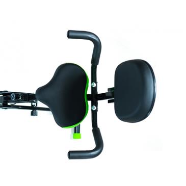 Bicicleta plegable-reclinable para uso domestico con tensores elasticos