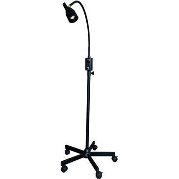 Lámpara de reconocimiento led con pie rodable, color negro