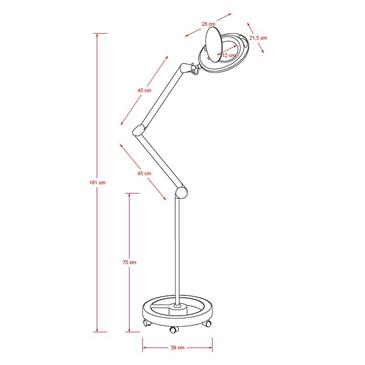 Lampara lupa led de luz fria de 5 dioptrias