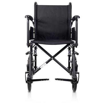 Silla de ruedas plegable de acero. Ancho asiento 45 cm