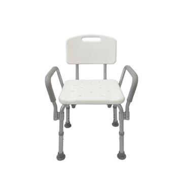 Silla de ducha regulable con reposabrazos