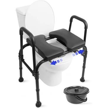 Silla orinal con asiento ajustable 3 en 1. Color negro