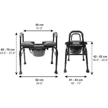 Silla orinal con asiento ajustable 3 en 1. Color negro