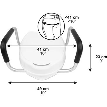 Elevador WC de 10 cm con tapa y reposabrazos