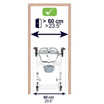 Silla de transferencia con asiento elevable