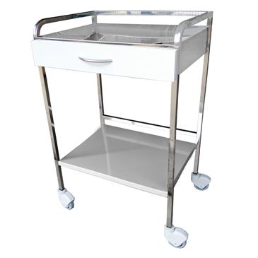 Mesa auxiliar 1 cajón inox.