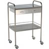 Mesa auxiliar inox con 2 cajones y 2 empujadores