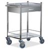 Carro urgencia inox con 1 cajon y 2 estantes