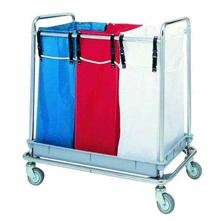 Carro transporte de ropa con 3 bolsas inox