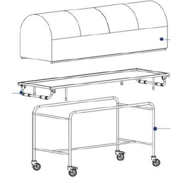 Carro transporte de cadaveres inox